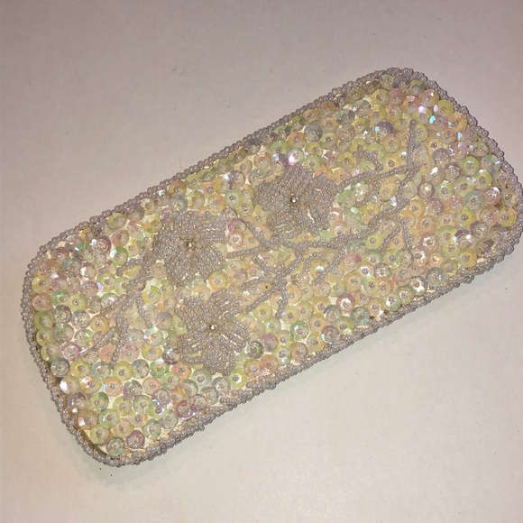 Vintage Beaded Sequin Floral Eyeglasses Case - Picture 2 of 5